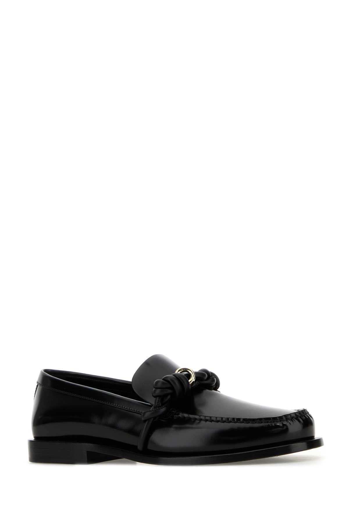 Black Leather Tangle Loafers Mocassini