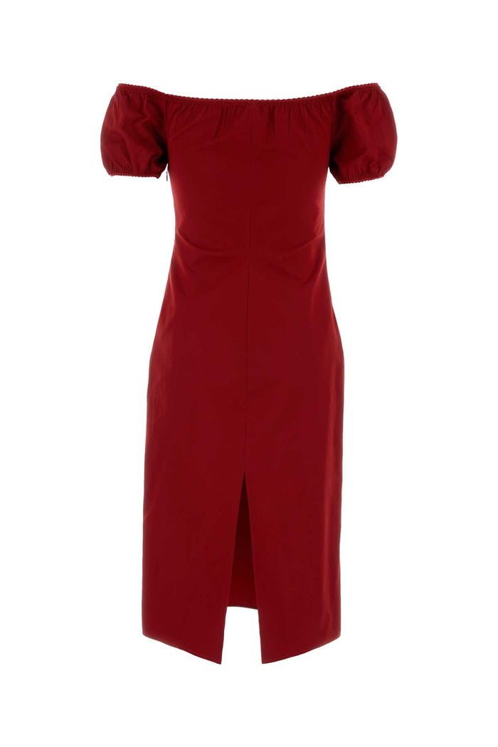 Red Poplin Dress Rosso Exterior: Cotton Abiti
