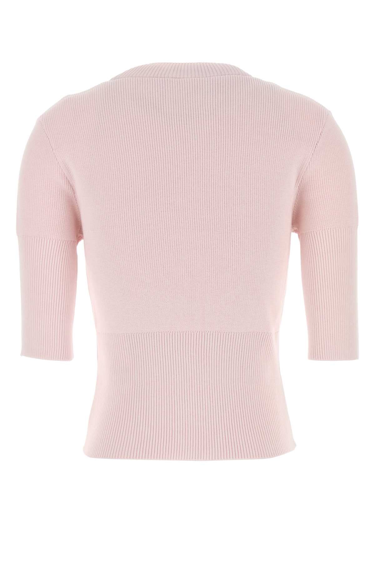 Pastel Pink Cotton Blend Sweater Babypink Exterior: Wool Maglieria