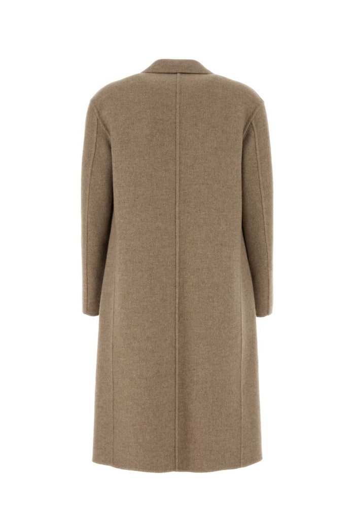 Cappuccino Cashmere Blend Fedra Coat Natural Exterior: Cotton Cappotti