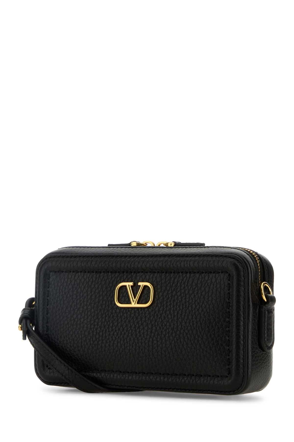 Black Leather Vlogo Crossbody Bag 0no Borse A Tracolla