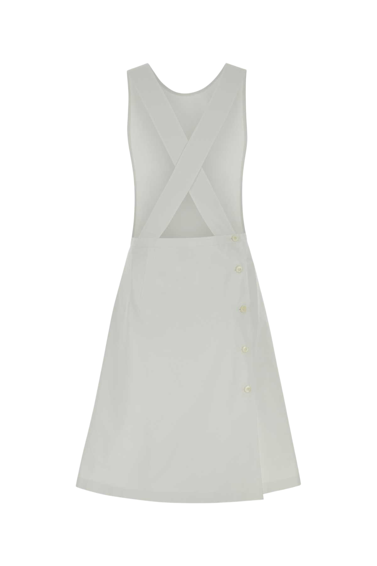 White Poplin Dress Bianco Exterior: Cotton Abiti
