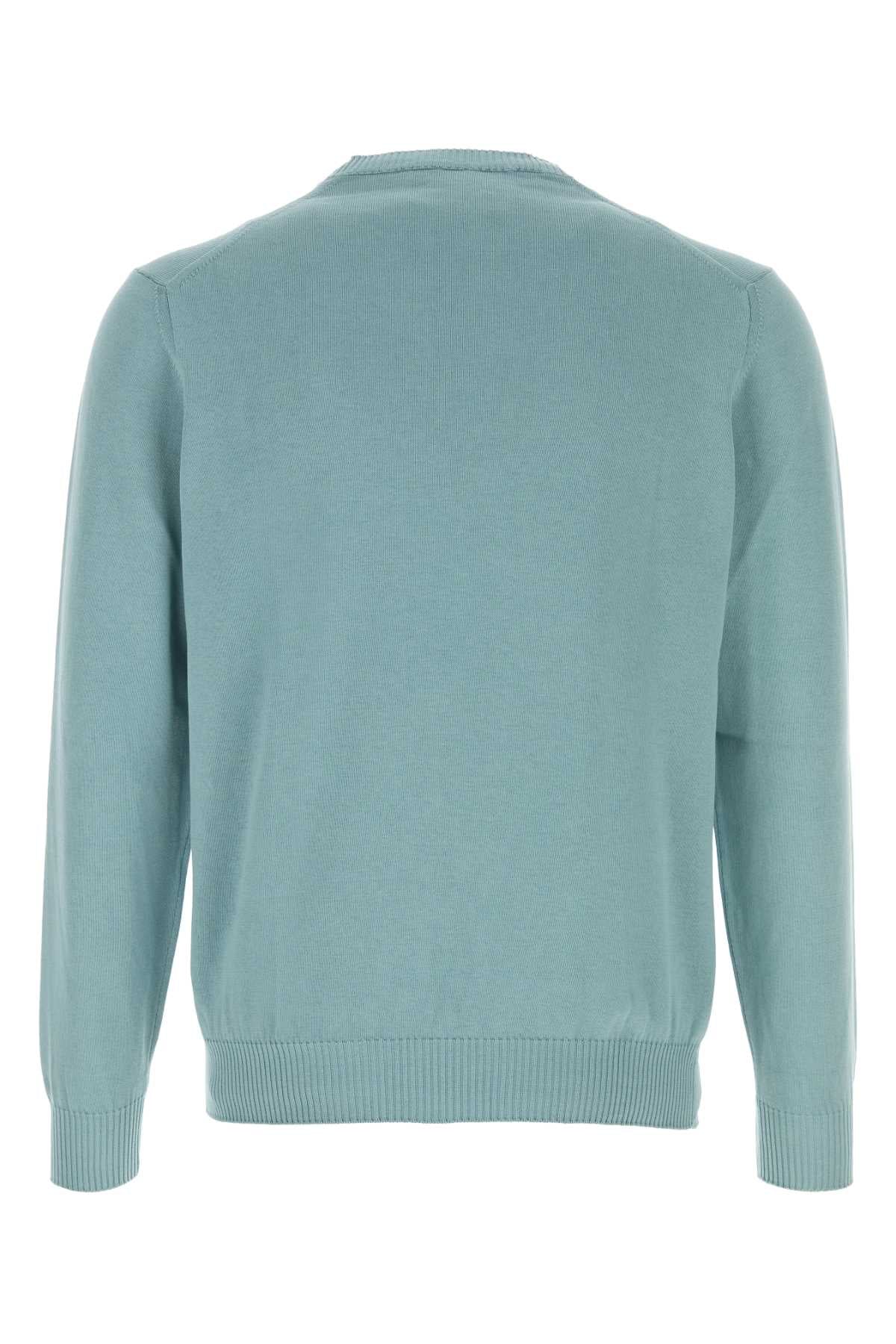 Light-Blue Cotton Sweater Cartadazucchero Exterior: Maglieria