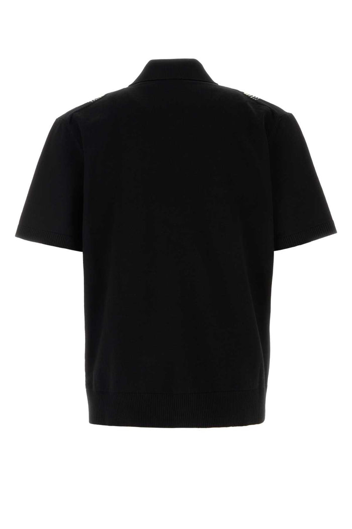 Black Wool Blend Shirt Exterior: Polyester Camicie