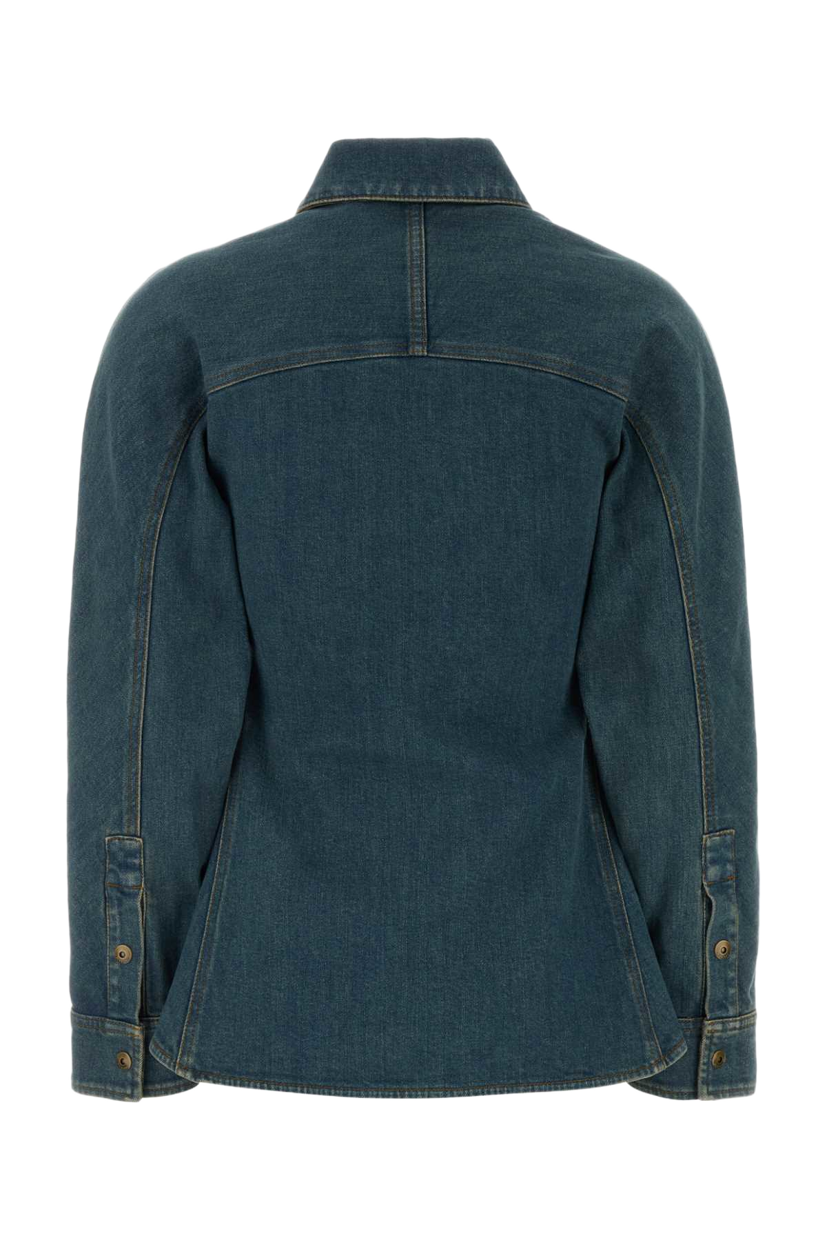 Stretch Denim Shirt Midblue Exterior: Cotton Elastane Camicie