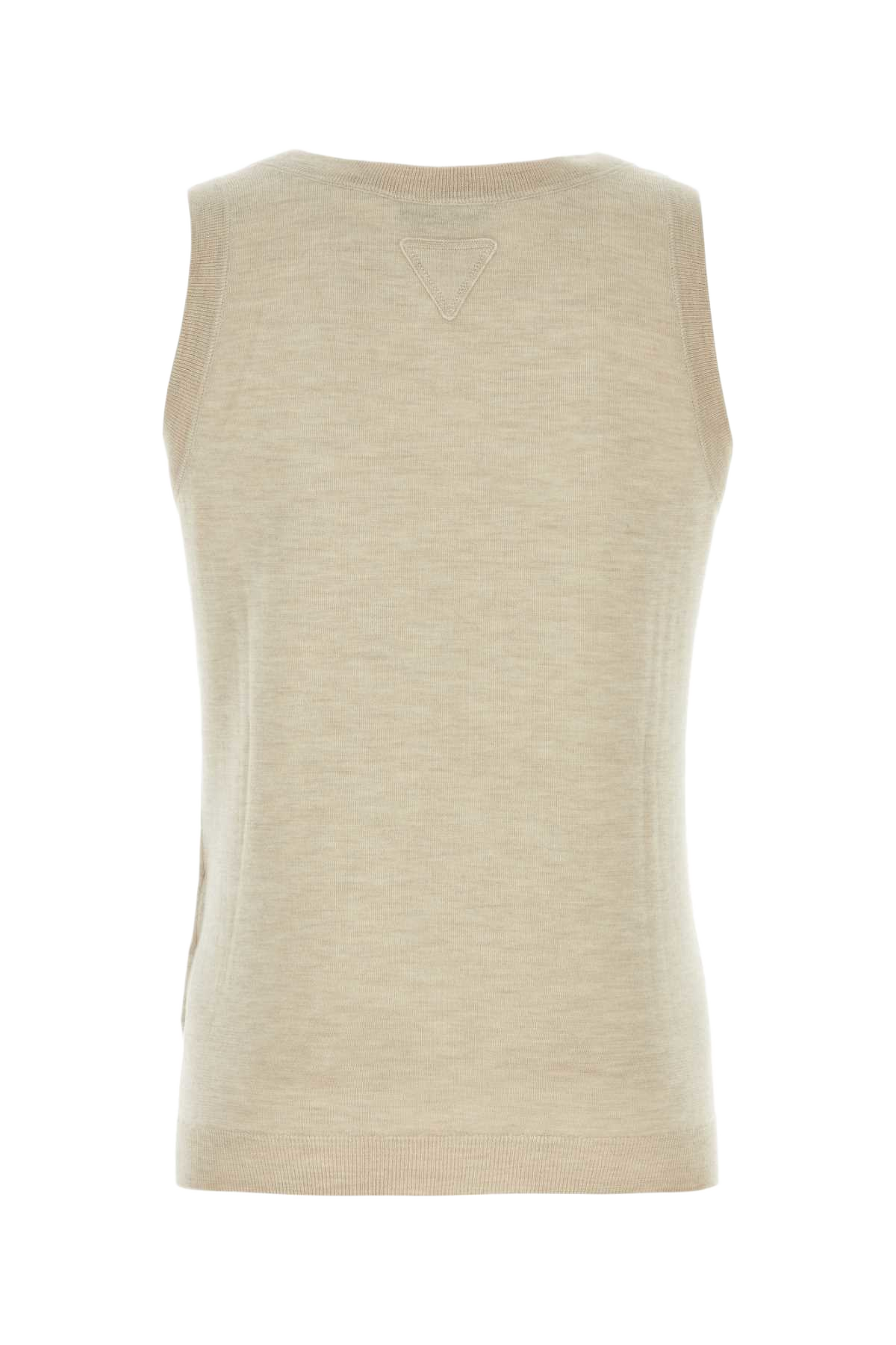 Melange Sand Cashmere Tank Top Sabbia Exterior: T-shirt