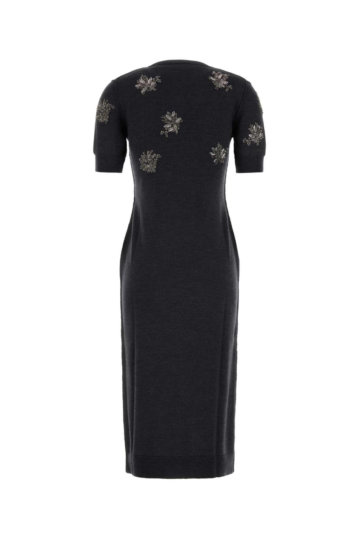 Charcoal Stretch Wool Dress Antracite Exterior: Elastane Abiti