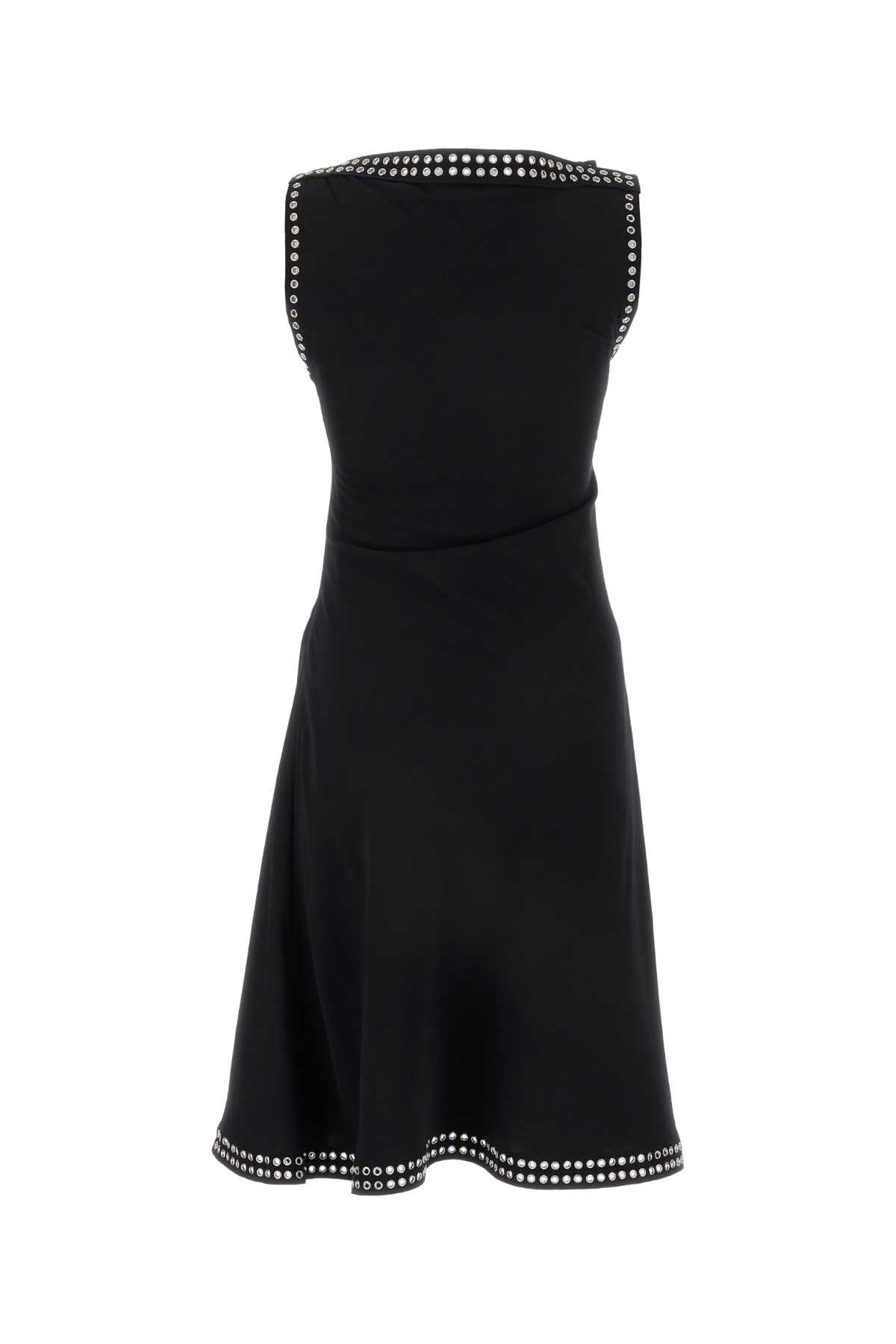 Black Satin Dress Exterior: Viscose Abiti