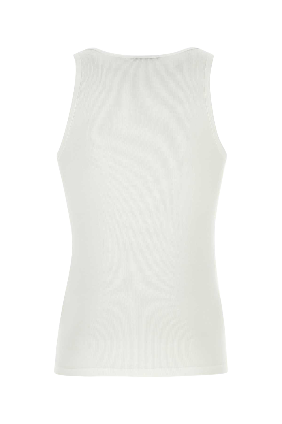 White Cotton And Modal Tank Top 100 Co Md Intimo