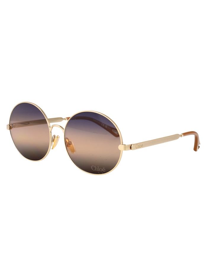 Ch0281s Gold-gold-blue Metal Sunglasses