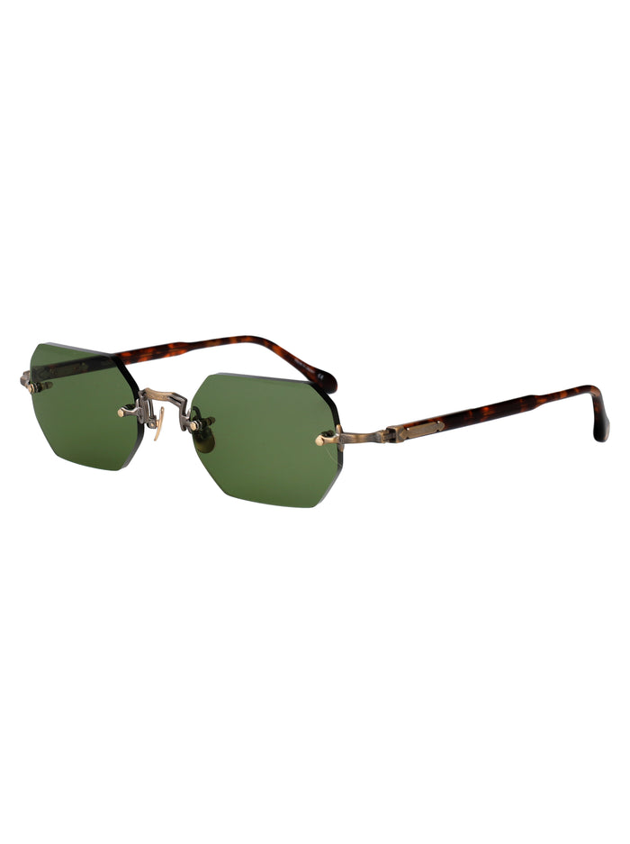 Antique Gold - Dark Tortoise Sage Green Metal Sunglasses