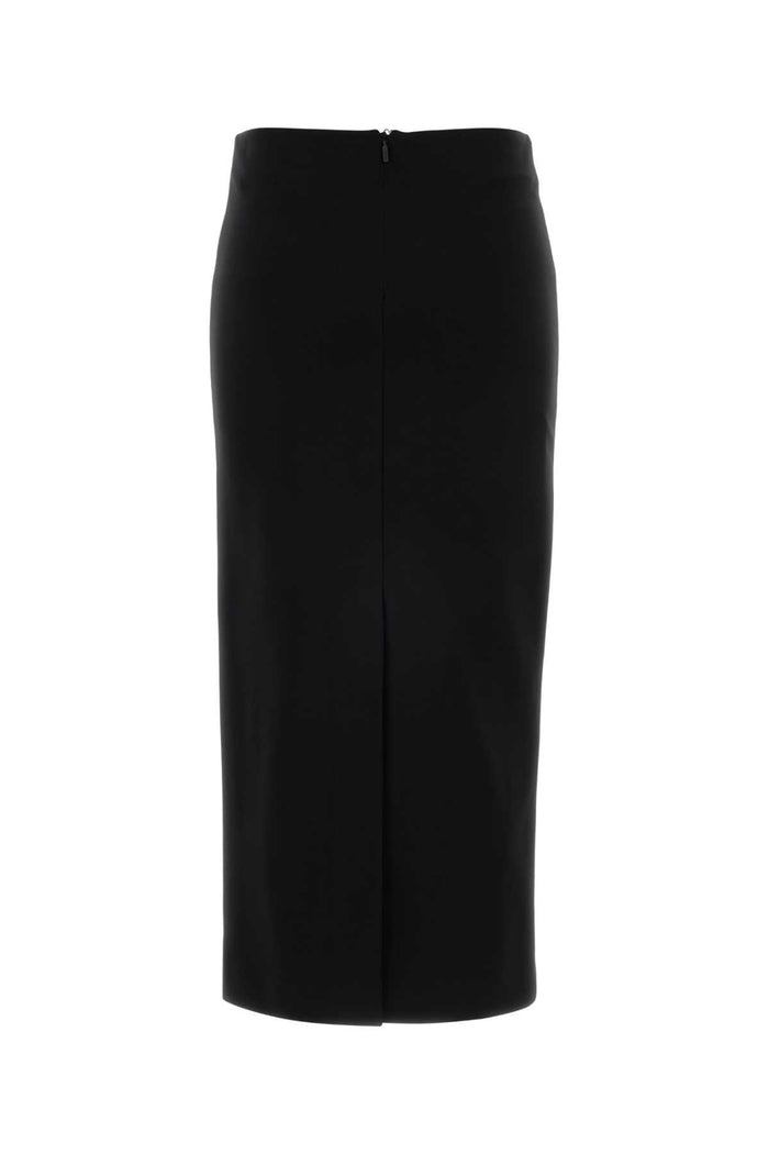 Black Stretch Viscose Blend Olivi Skirt Nero Gonne