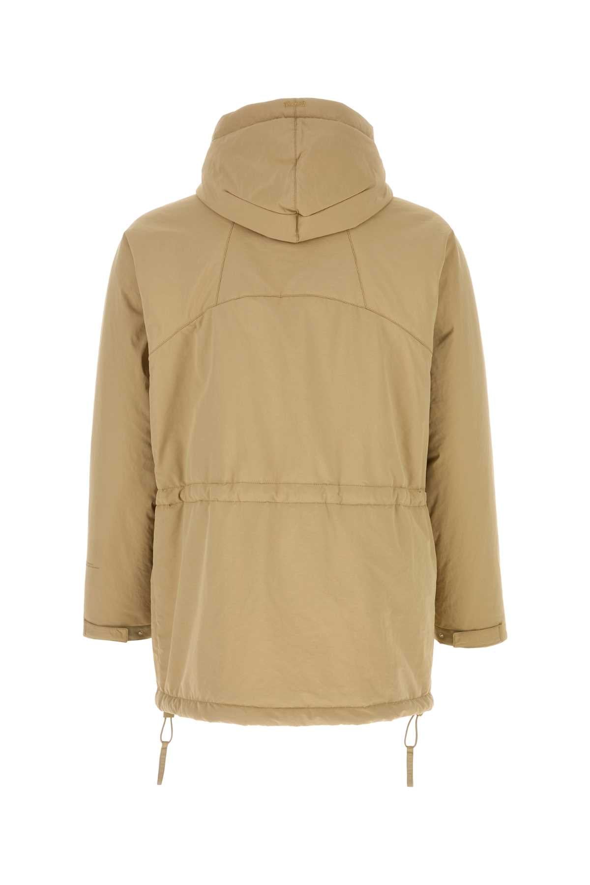 Beige Polyester Padded Jacket Cammello Giubbini