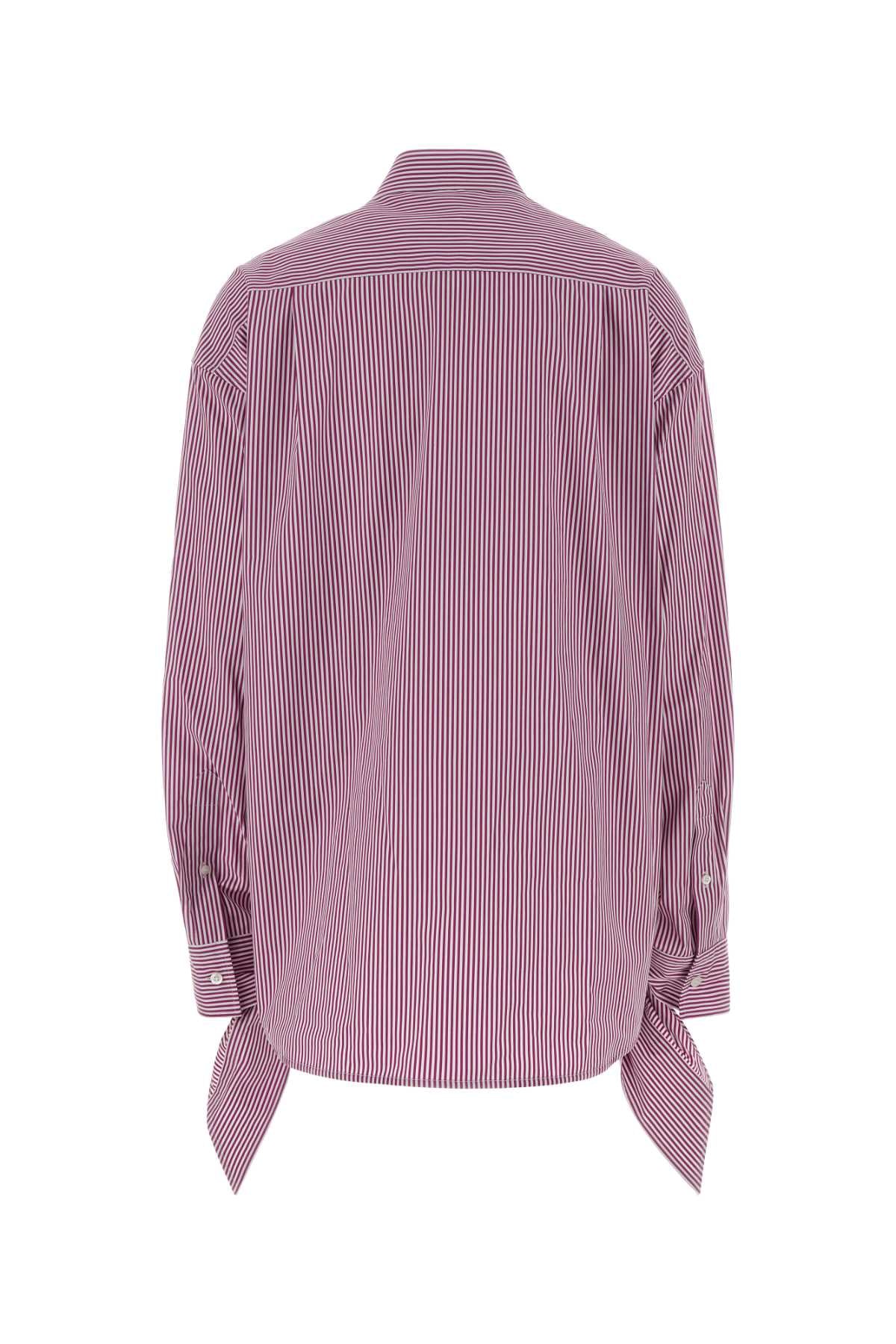 Embroidered Poplin Oversize Shirt Plum / White Exterior: Cotton Camicie