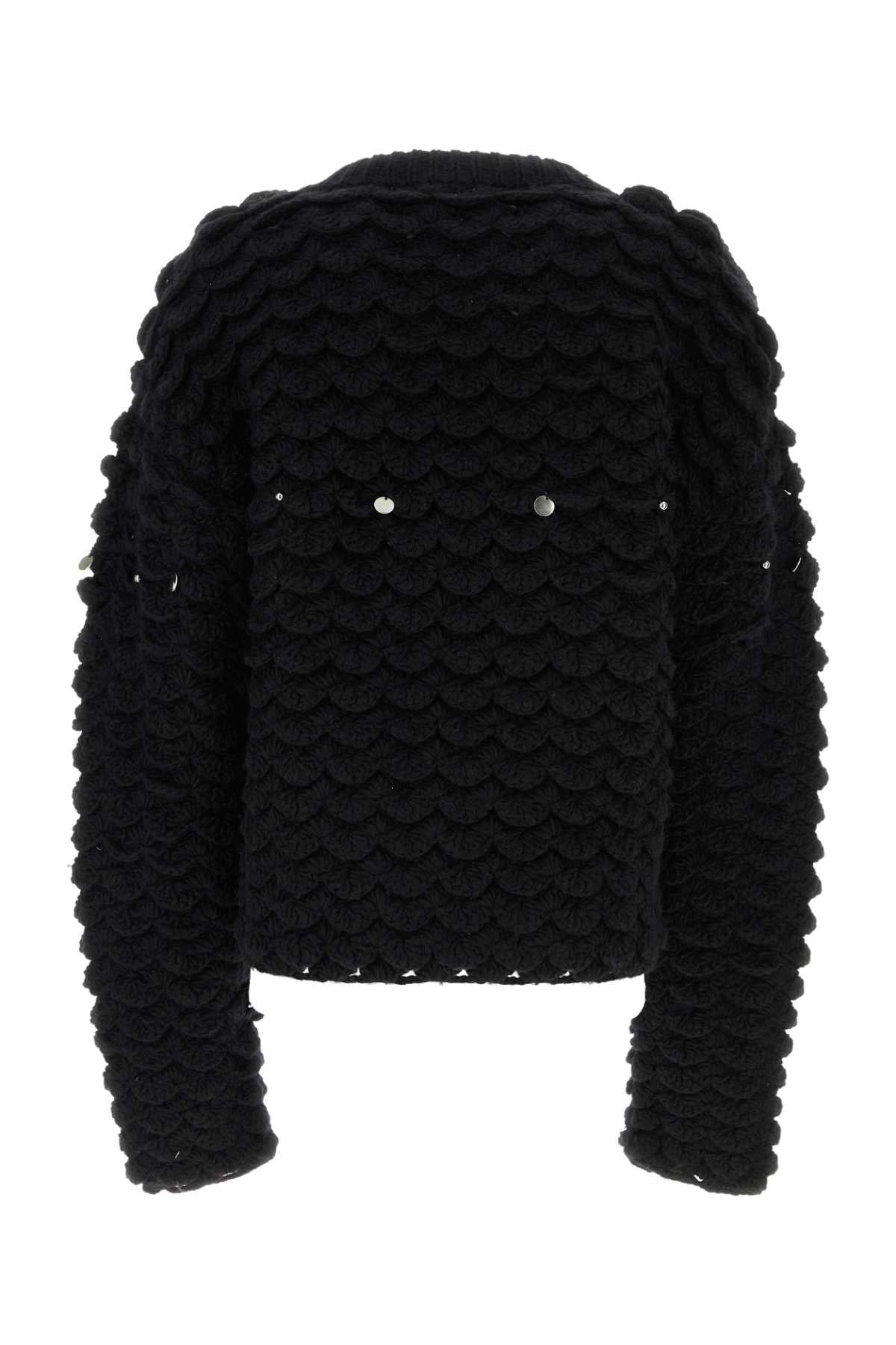 Black Wool Blend Sweater Exterior: Alpaca Acrylic Maglieria