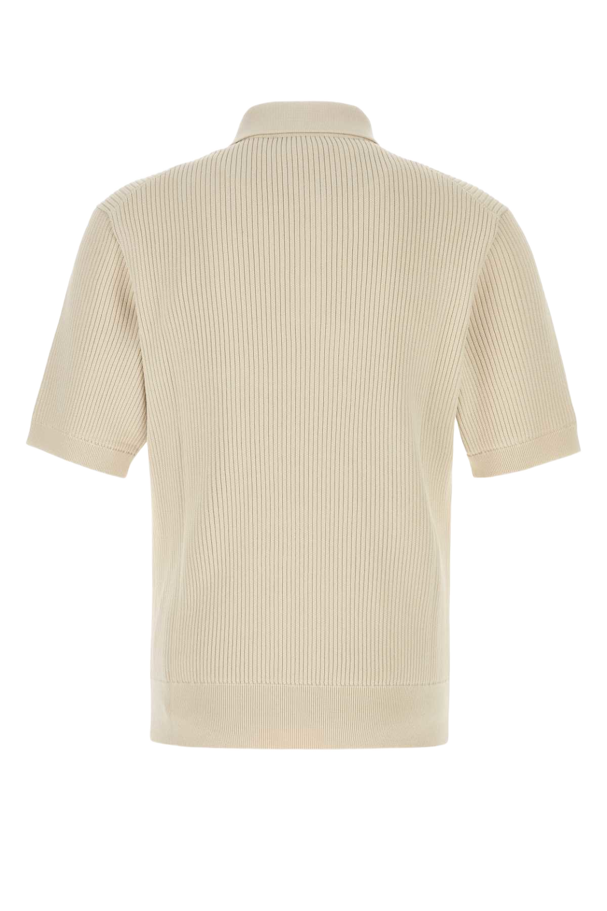 Sand Cotton Polo Shirt Panna Exterior