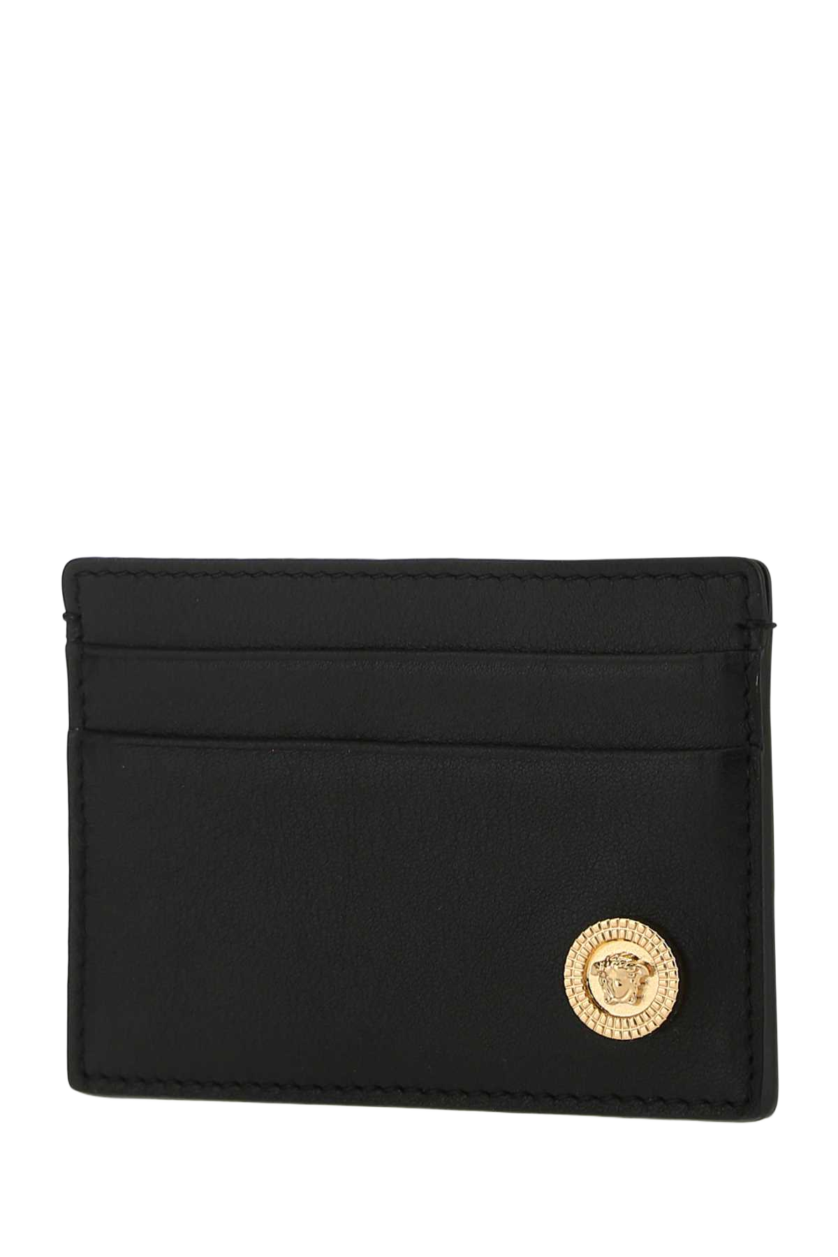Black Leather Card Holder 1b00v Portafogli