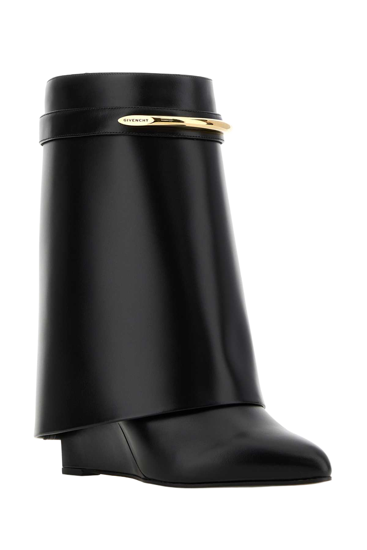 Black Leather Shark Pinch Boots Stivali