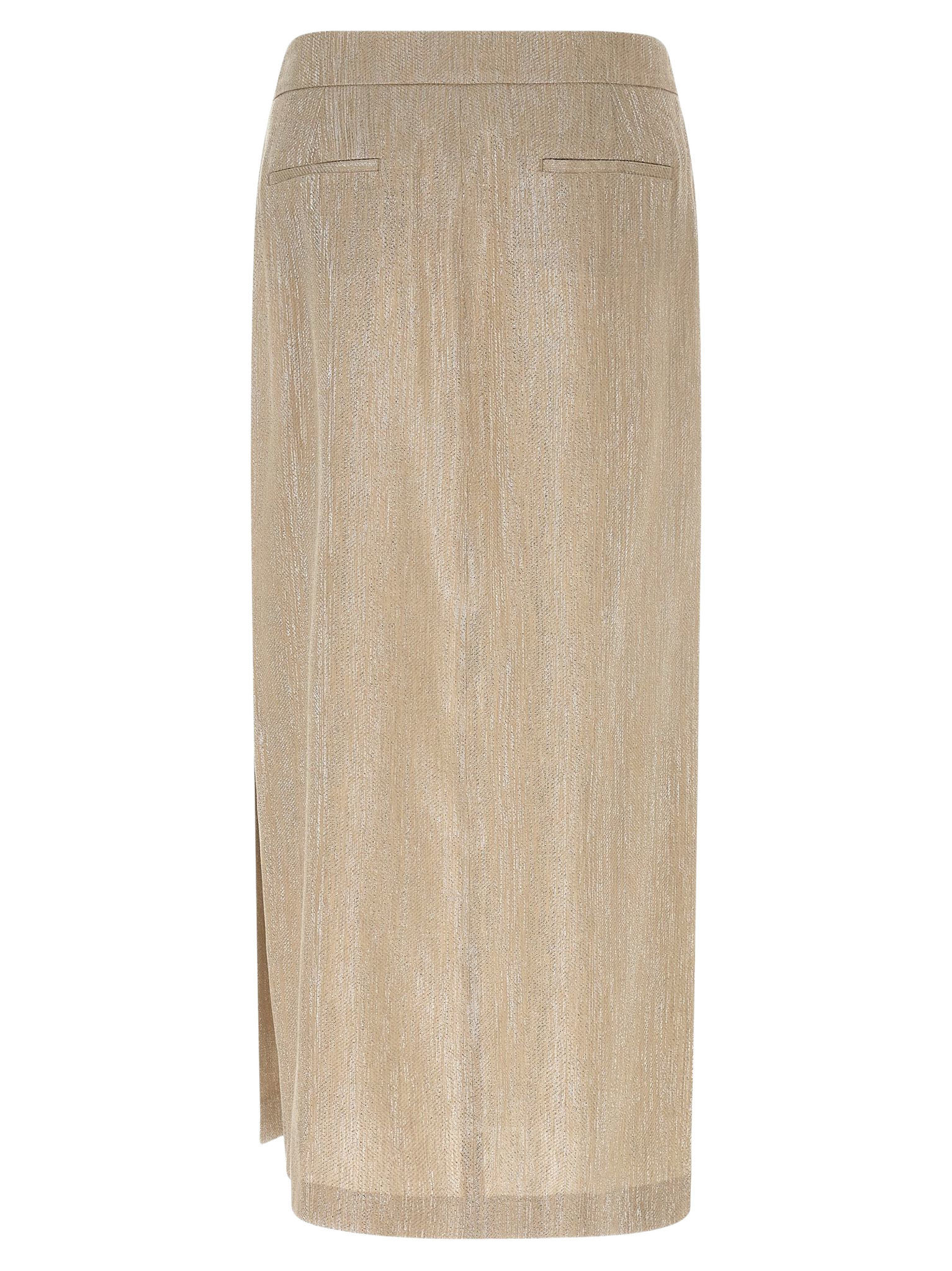 Lamé Thread Skirt Beige