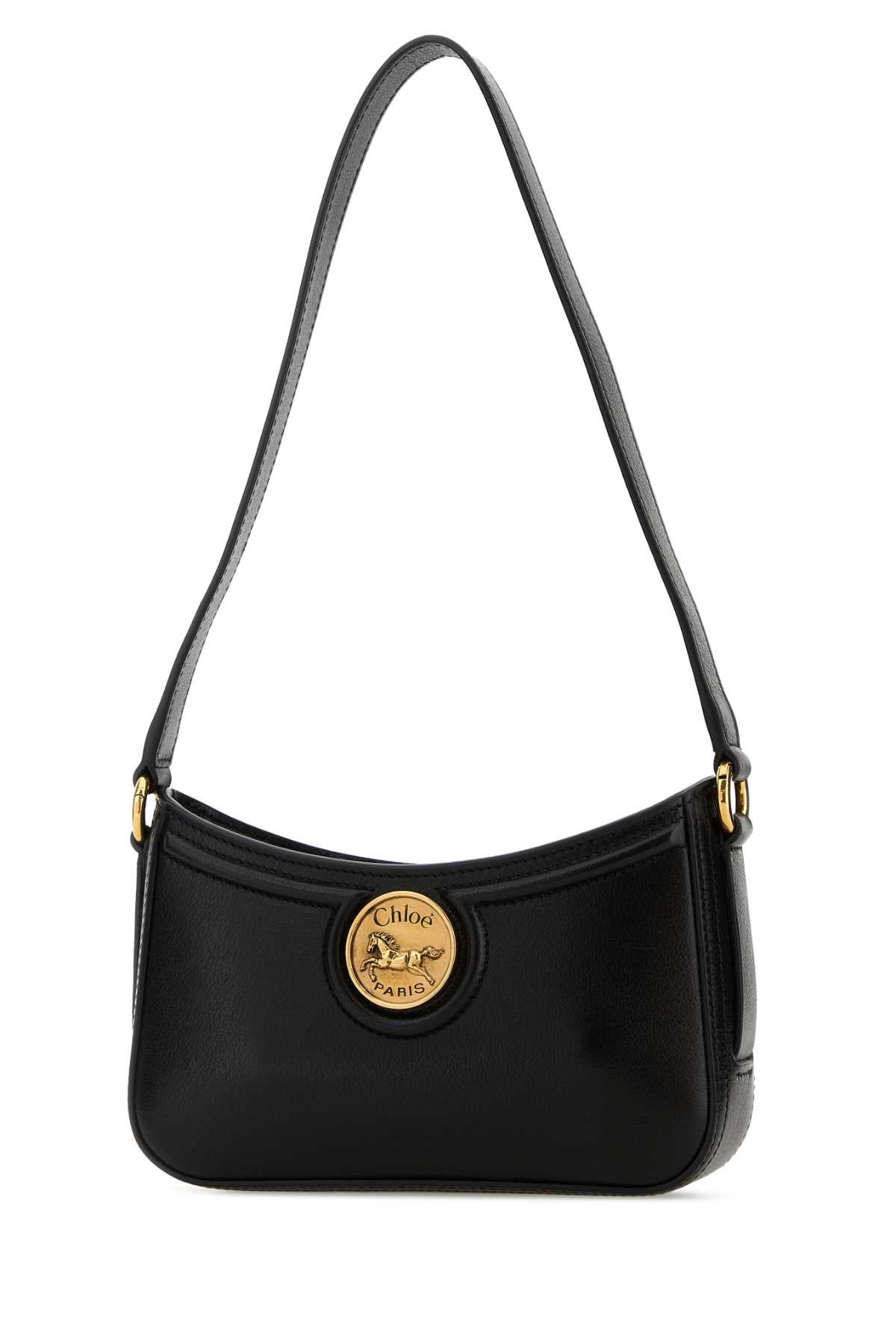 Black Leather Horse Medal Shoulder Bag Borse A Mano