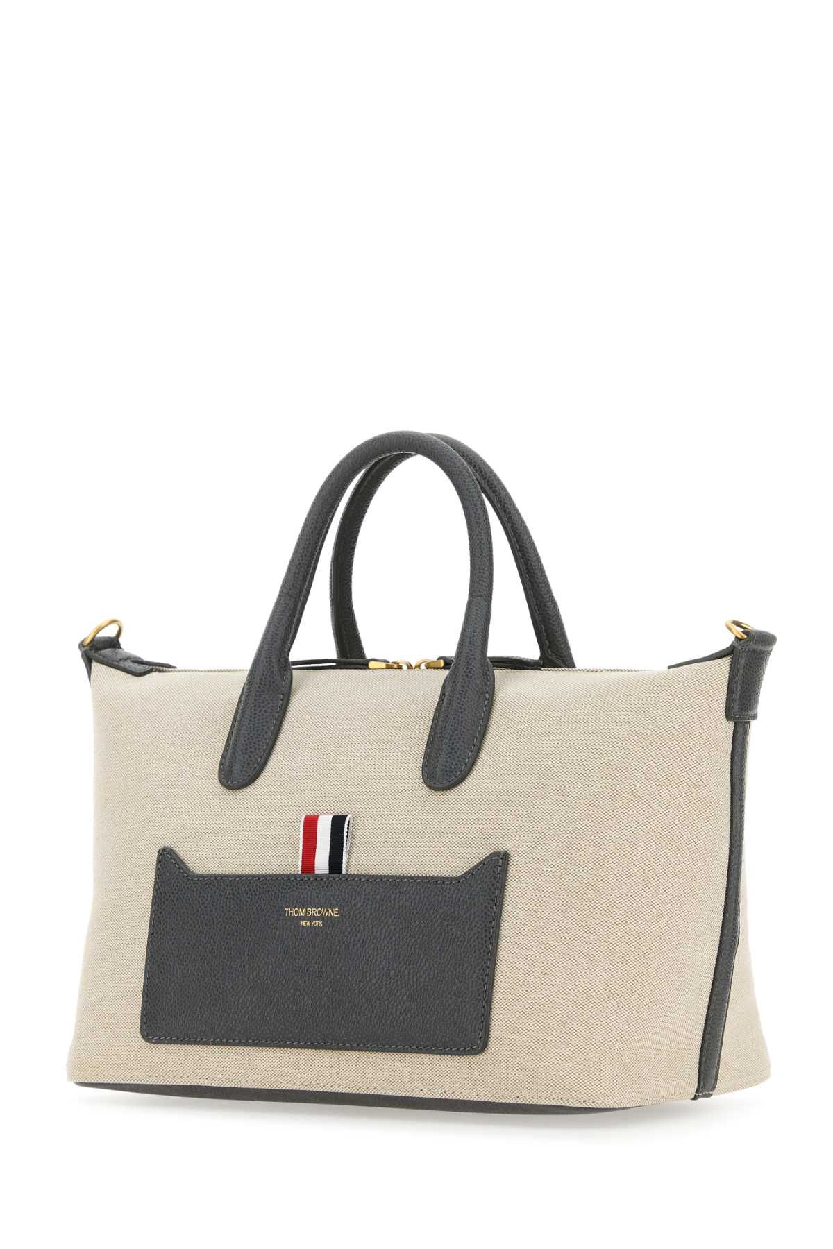 Sand Canvas Duffle Small Handbag Natural Borse A Mano