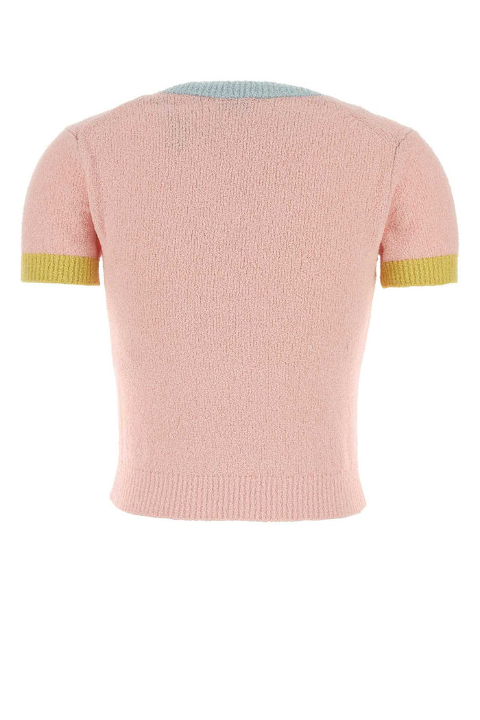 Pink Cotton Blend Sweater Flamingopink Exterior: Nylon Maglieria