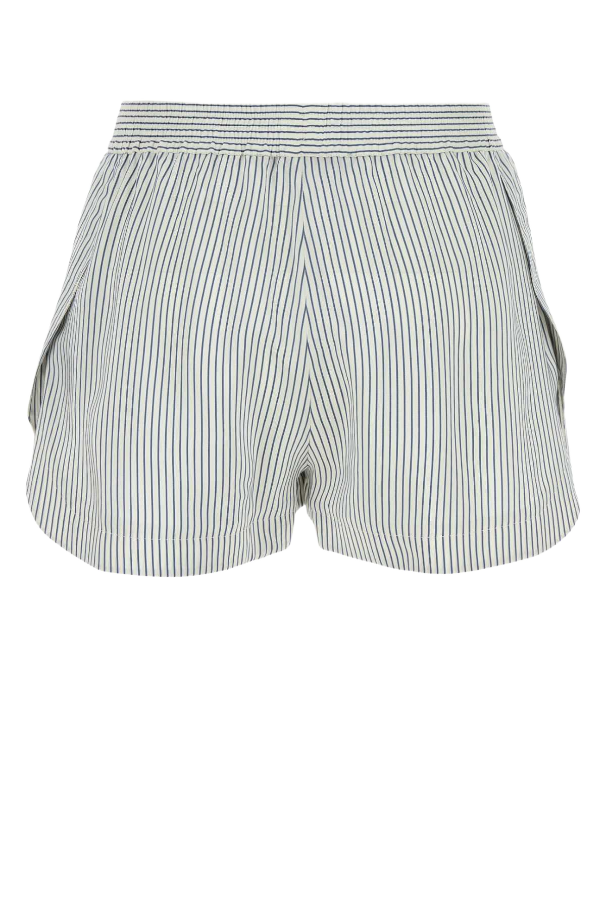 Embroidered Silk Shorts White/steel Exterior