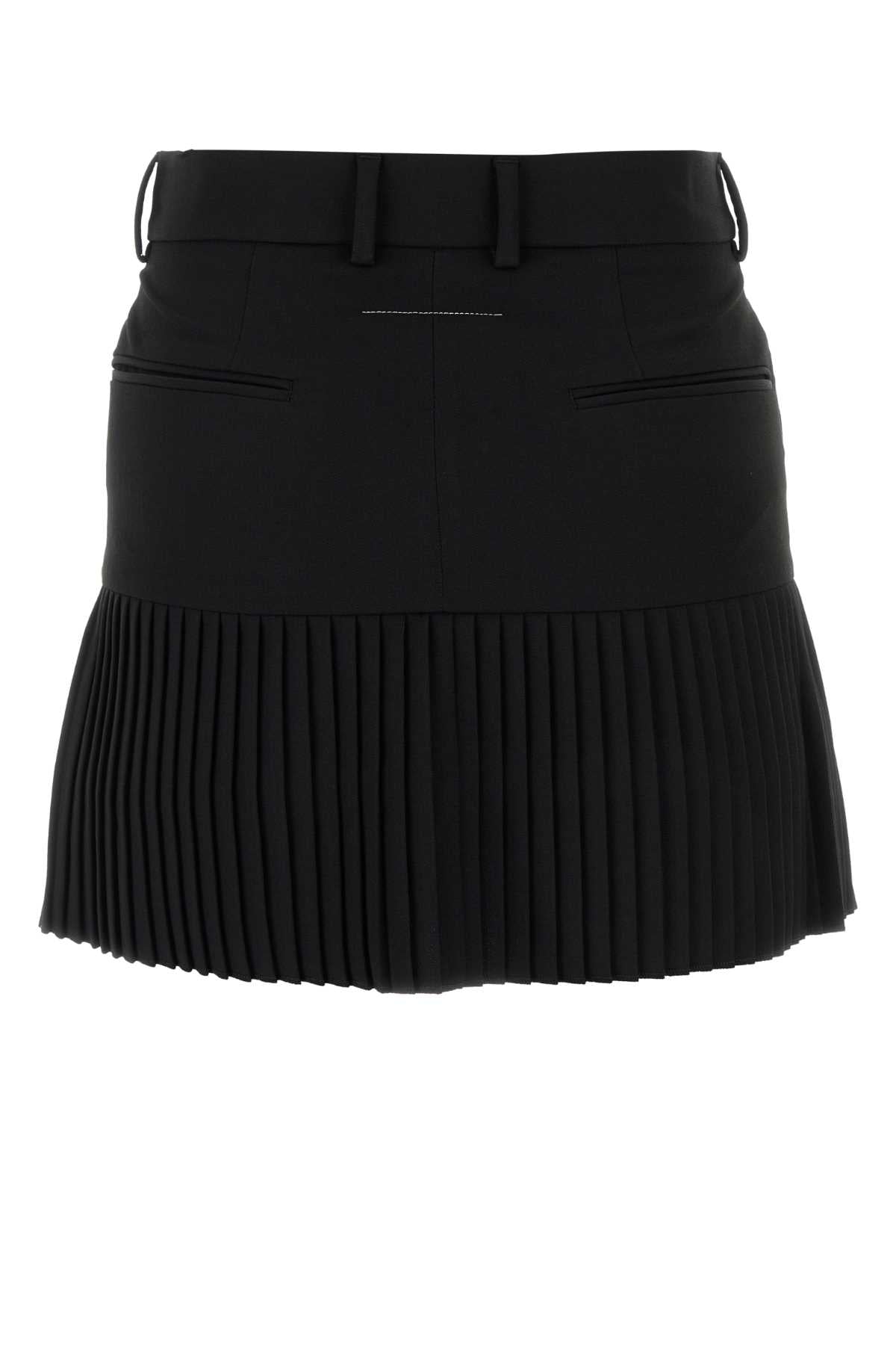 Black Stretch Twill Mini Skirt Gonne