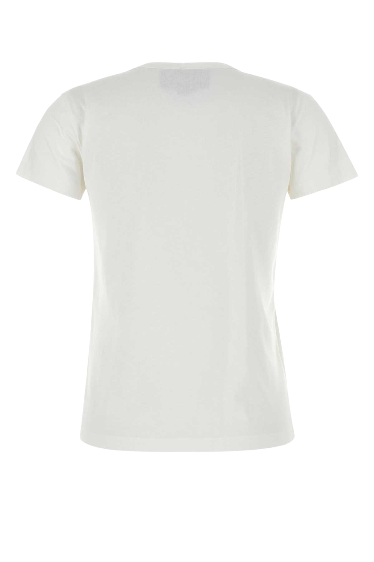 White Silk T-Shirt Avorio Exterior