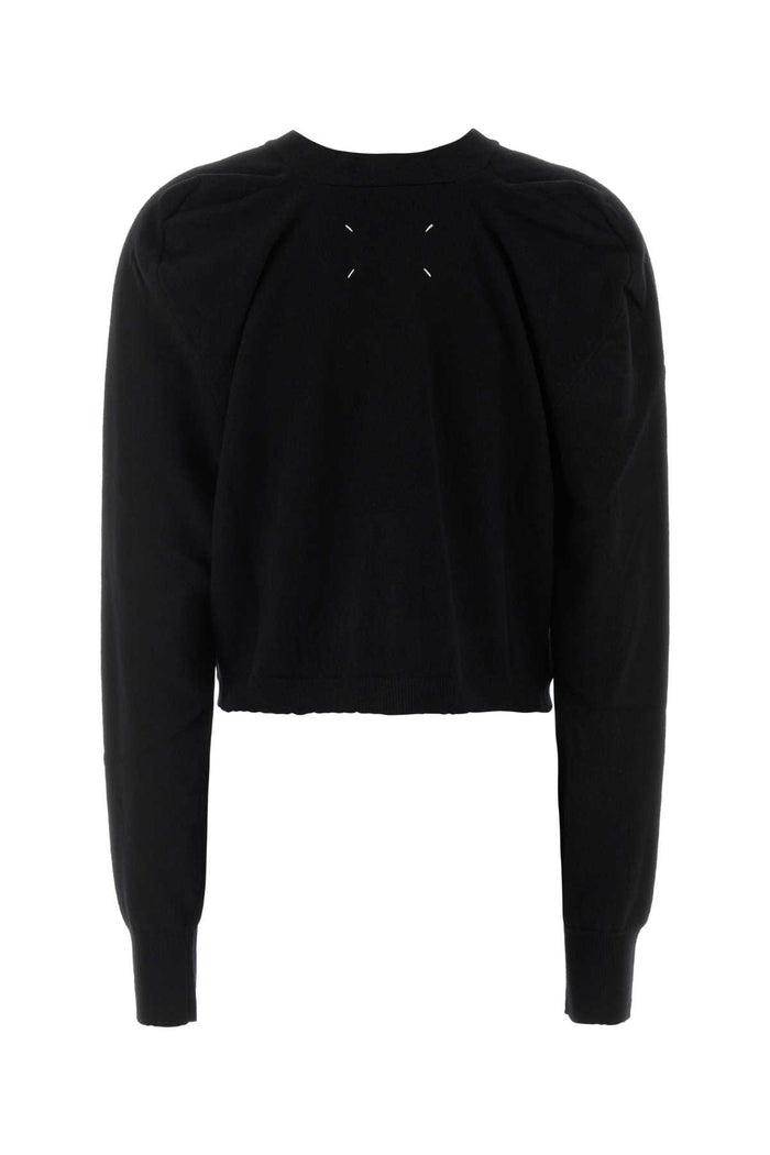 Black Wool Cardigan Exterior: Maglieria