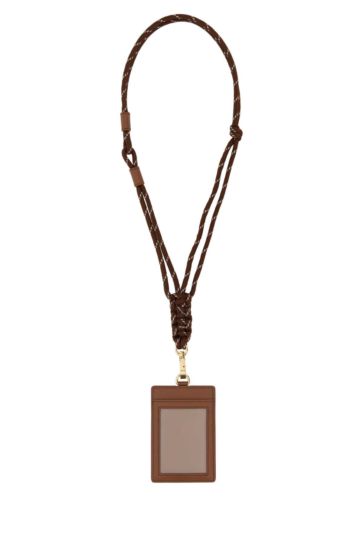 Brown Leather Card Holder Cognactabacco Portafogli