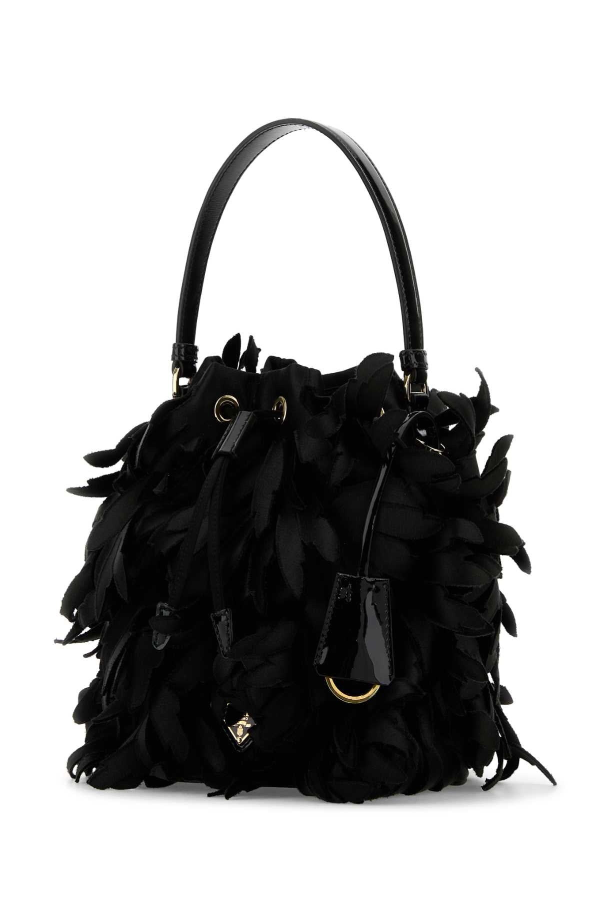 Embellished Satin Mini Bucket Bag Nero Se Vi-vitello Borse A Secchiello