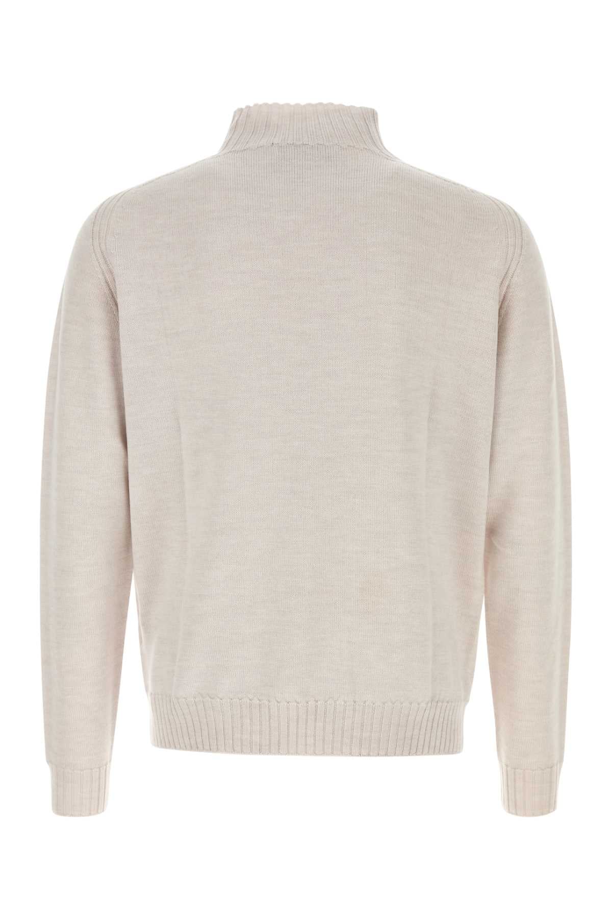 Sand Wool Fisherman Sweater Greymelange Exterior: Merino Maglie