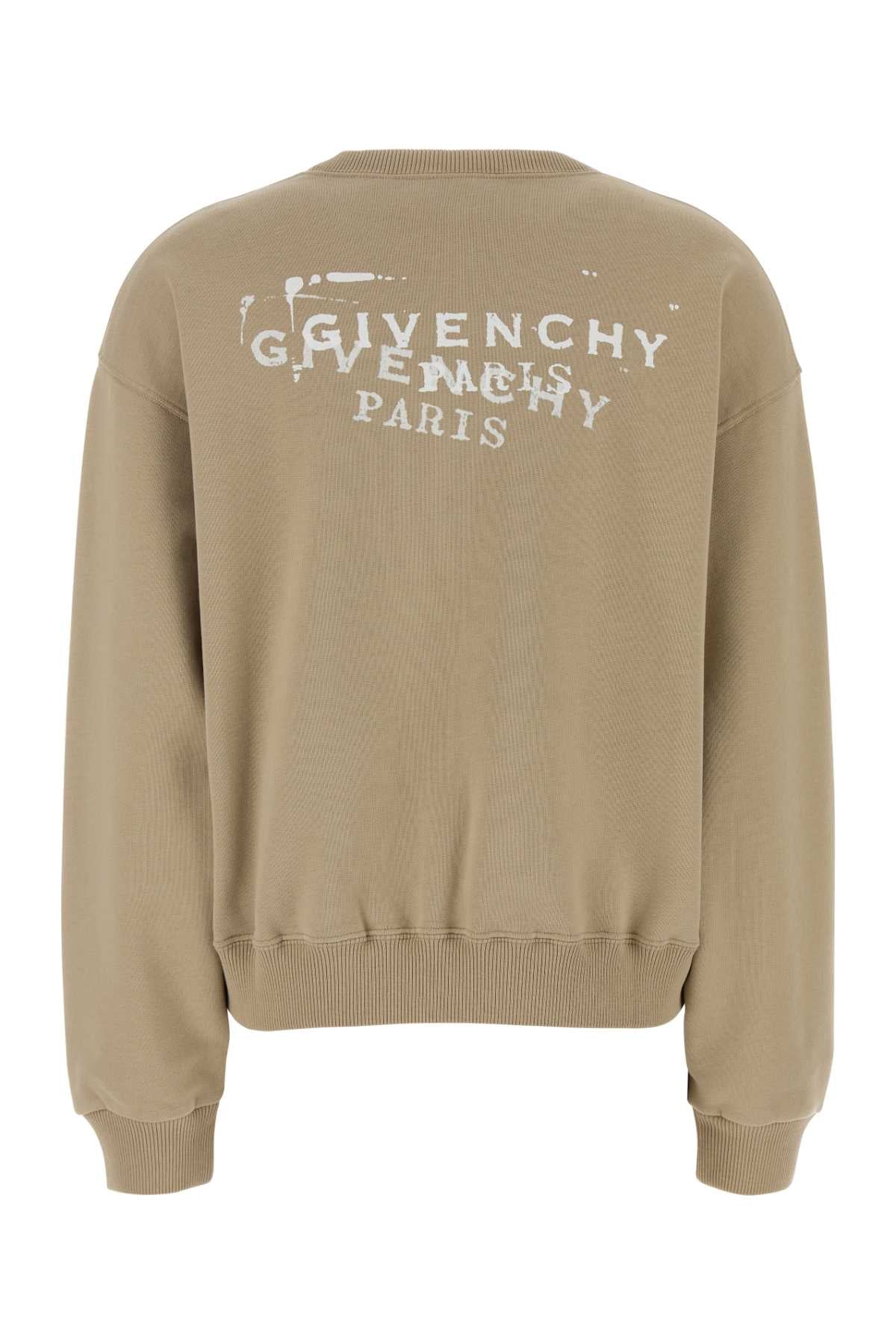 Beige Cotton Sweatshirt Beigecappuccino Exterior: Felpe