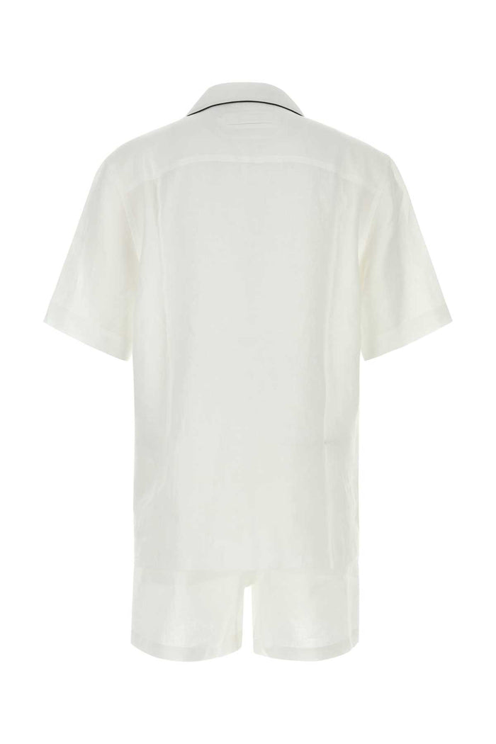 White Linen Pyjama N01 Exterior: Maglie