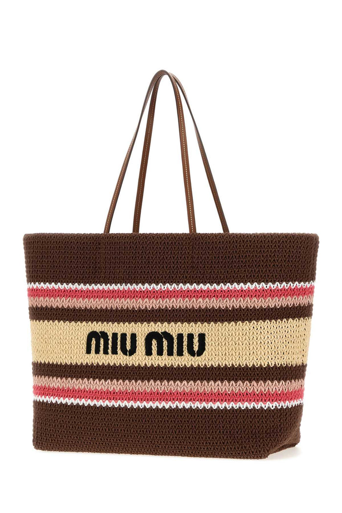 Multicolor Rafia And Cotton Shopping Bag Tabaccofragolanat Exterior: Borse A Mano