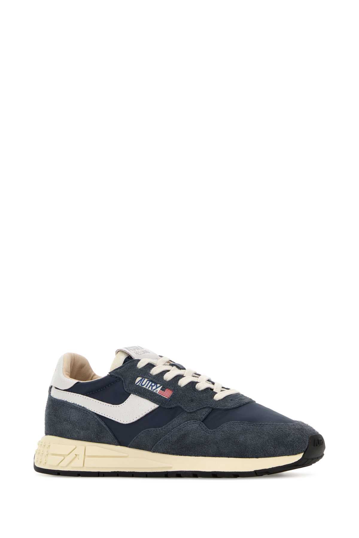 Nyloncrackwhtspace Nylon + Cow Leather Sneaker