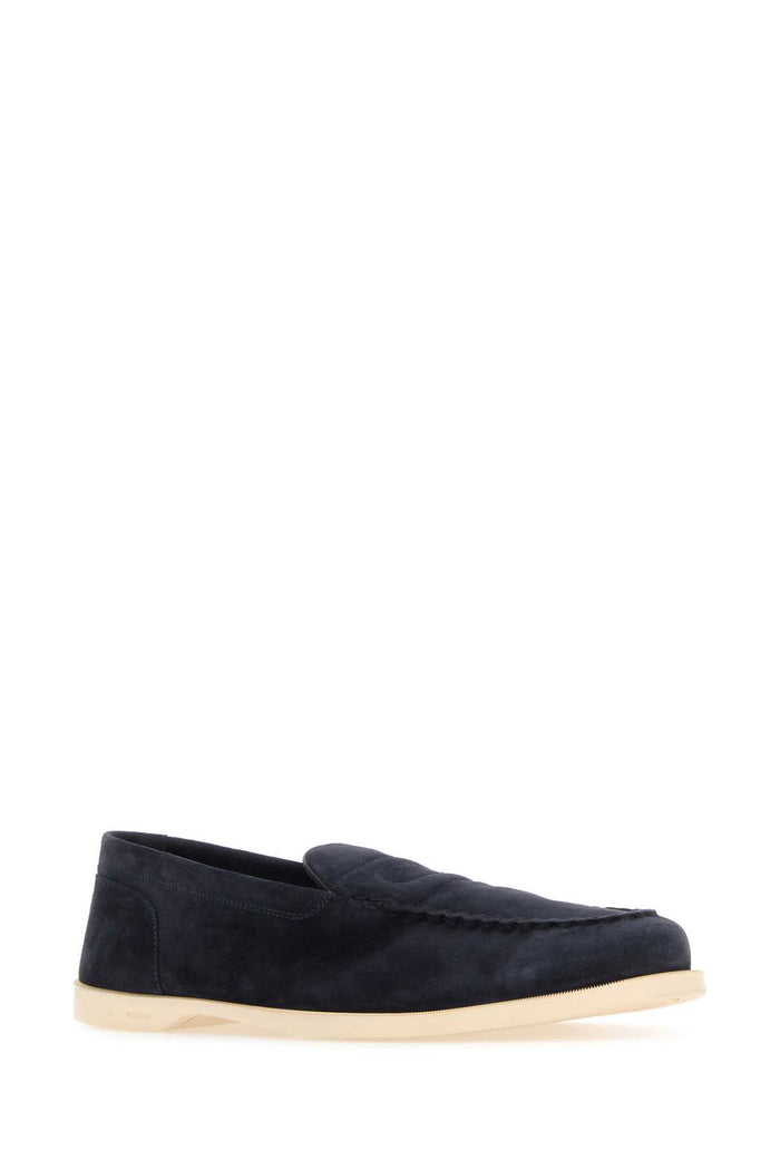 Navy Blue Suede Pace Loafers 5a Leather Mocassini