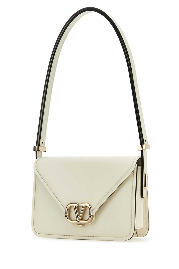 Ivory Leather Vlogo Crossbody Bag Borse A Tracolla