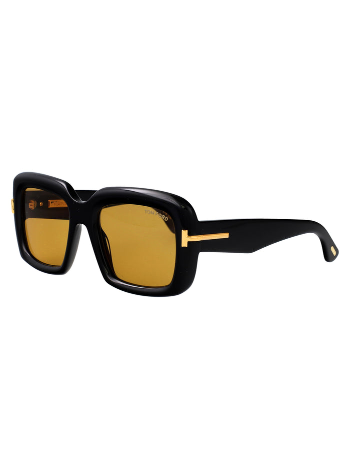 Ft1330 Nero Lucido / Marrone Acetate Sunglasses