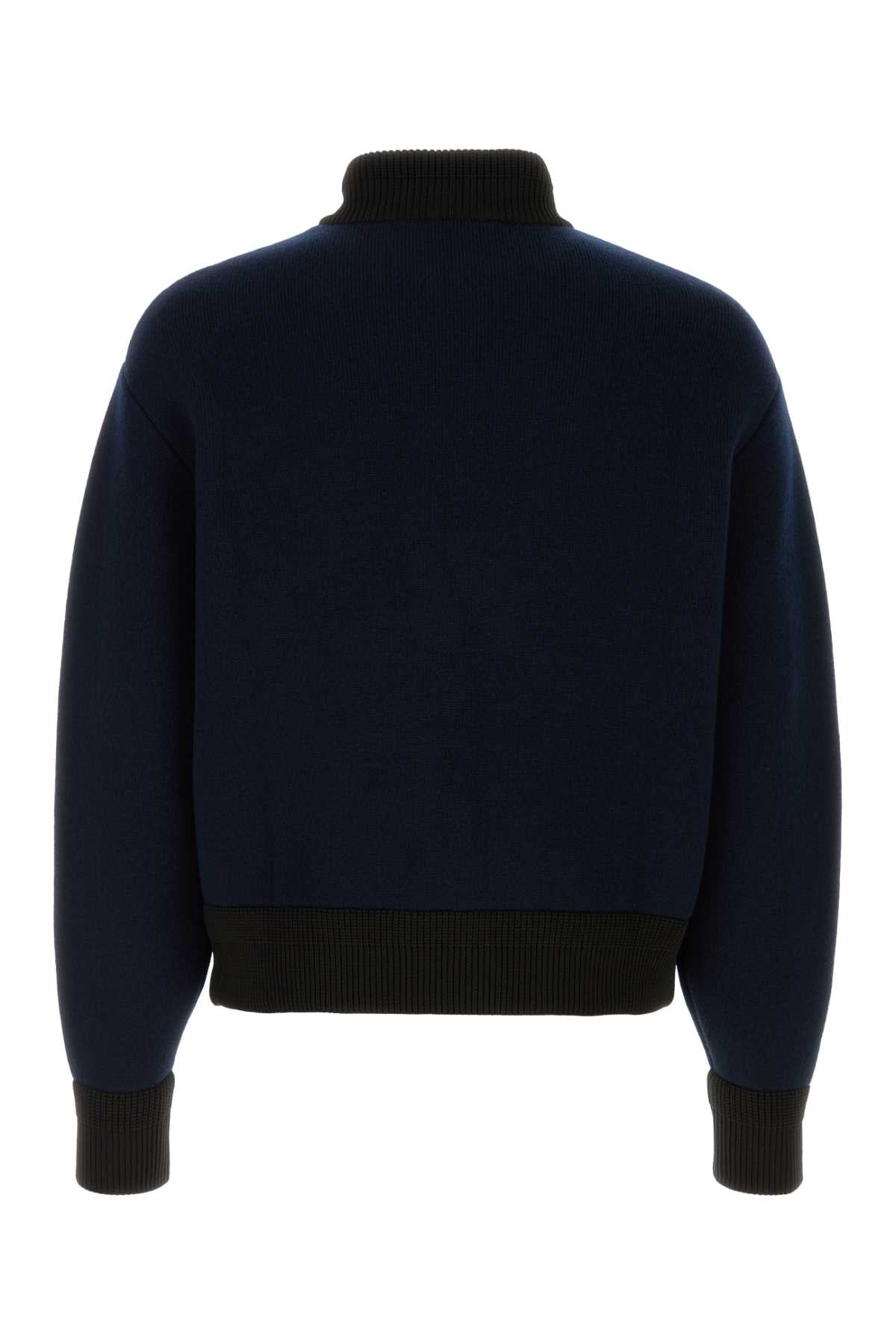 Dark Blue Wool Blend Cardigan Nightfall Lana Polipropilenica Maglieria