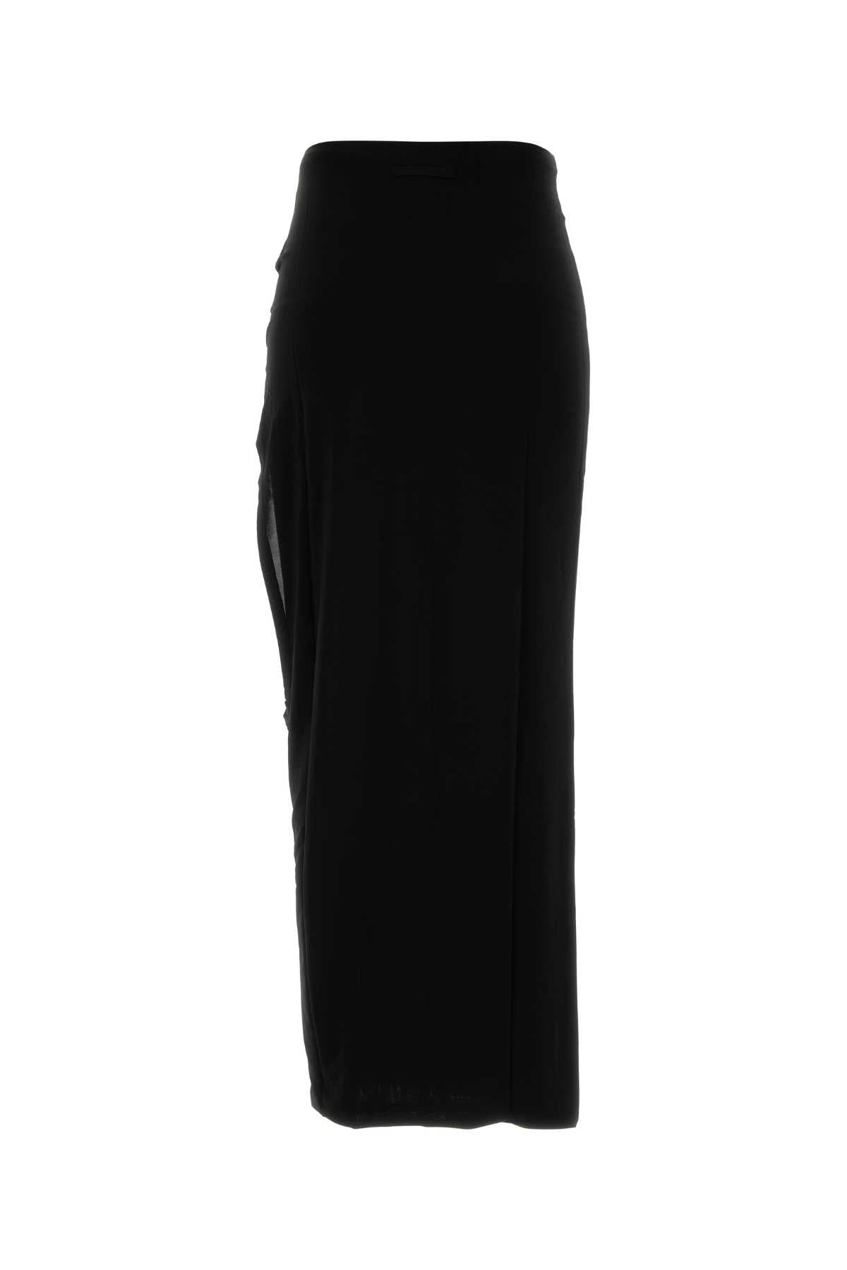 Black Stretch Rayon Skirt Gonne