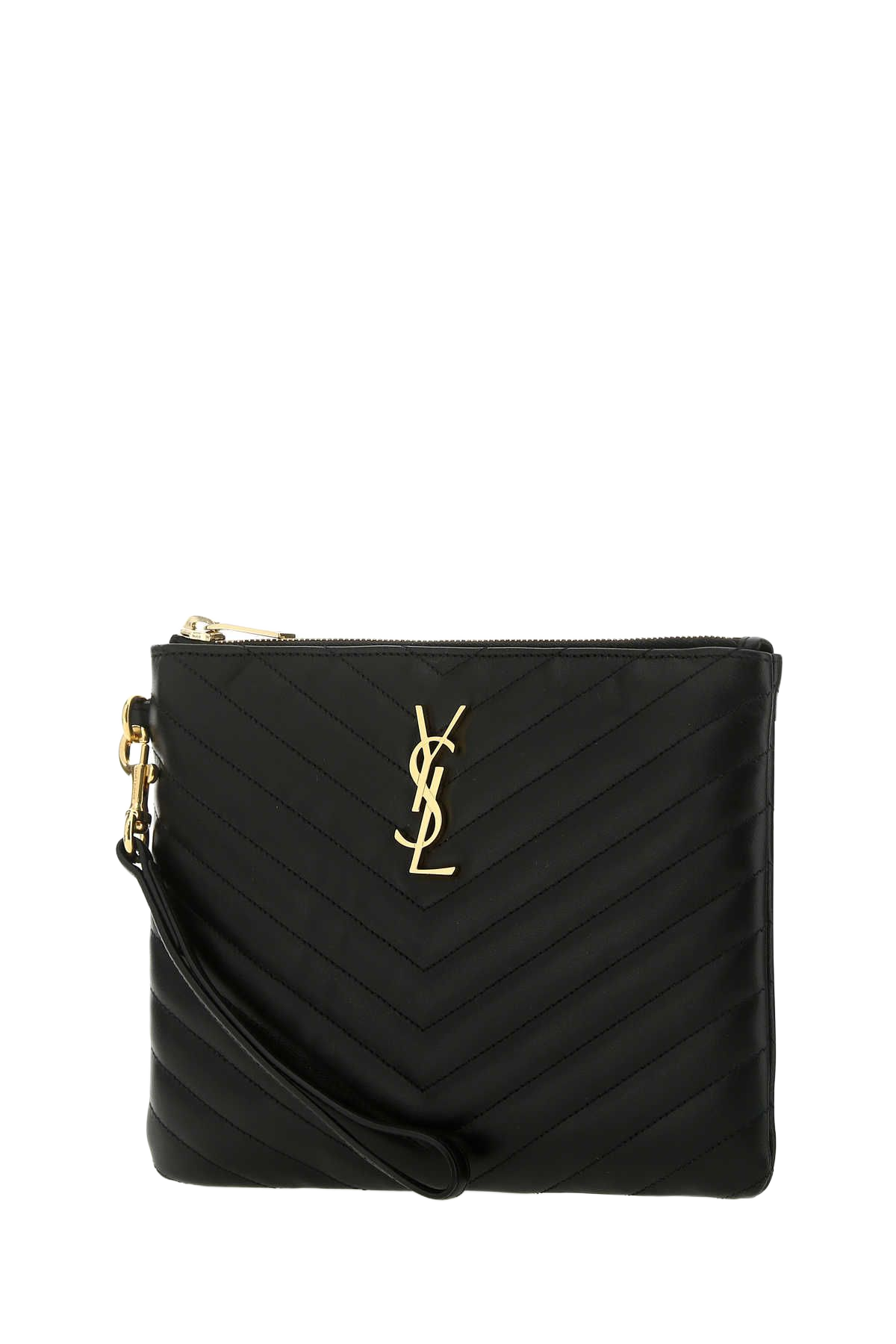 Black Leather New Jolie Clutch 1000 Calf Skin Portafogli