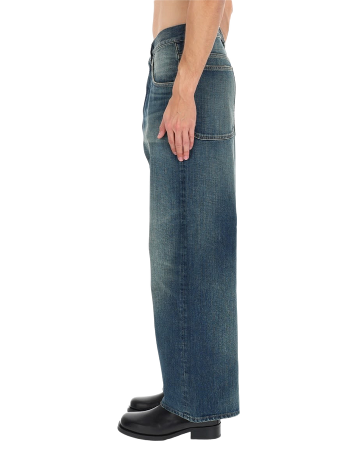 Super Wide Jeans Blue Cotton