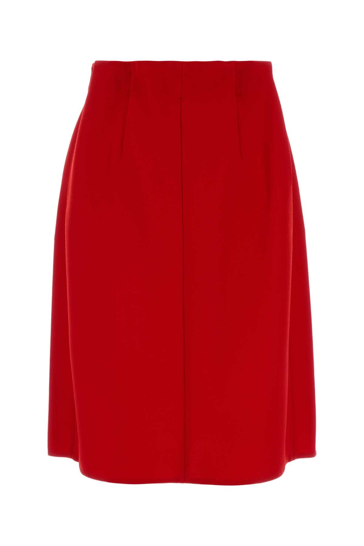 Red Wool Skirt Rosso Gonne