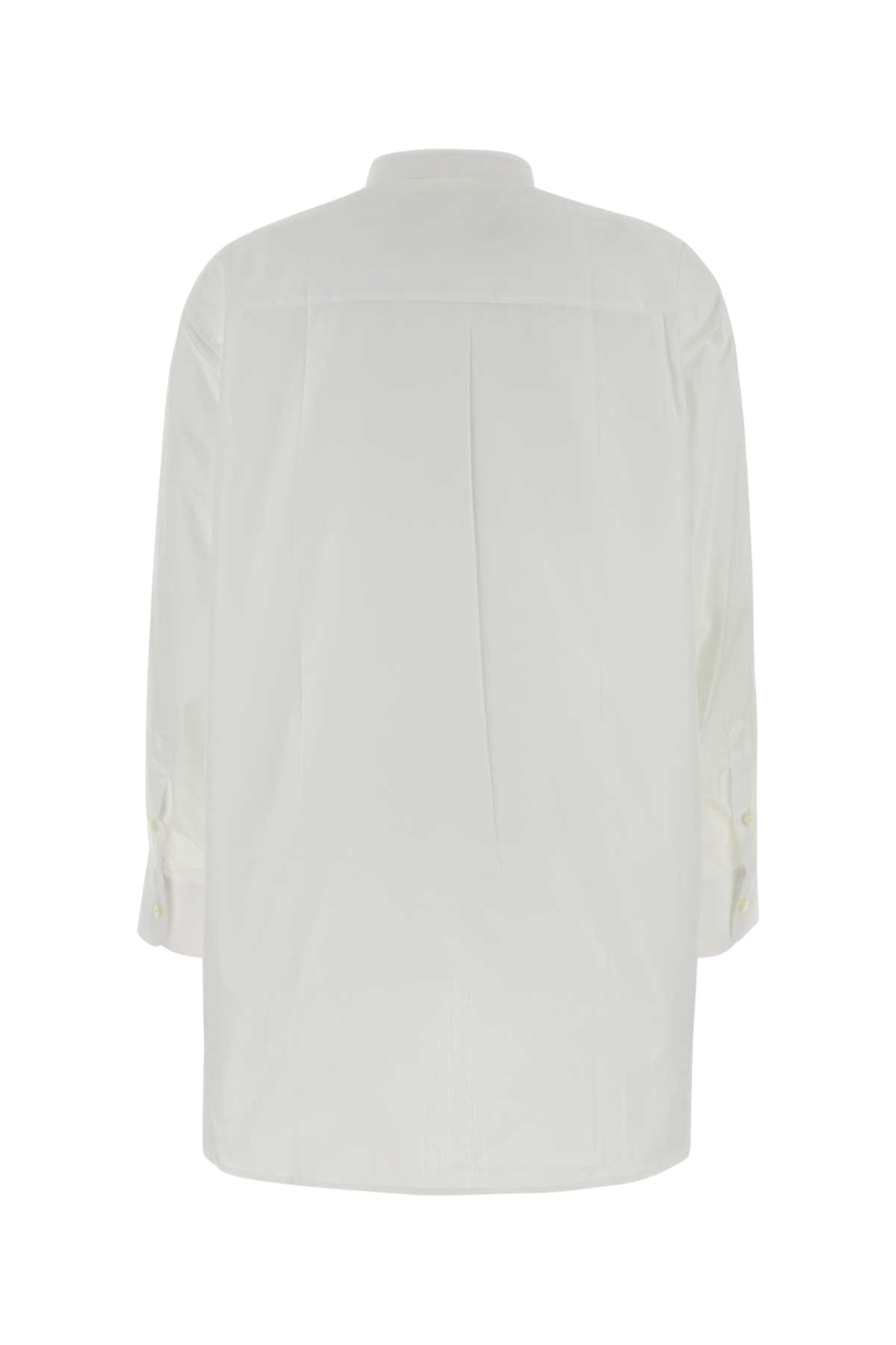 White Poplin Oversize Shirt Exterior: Fabric Camicie