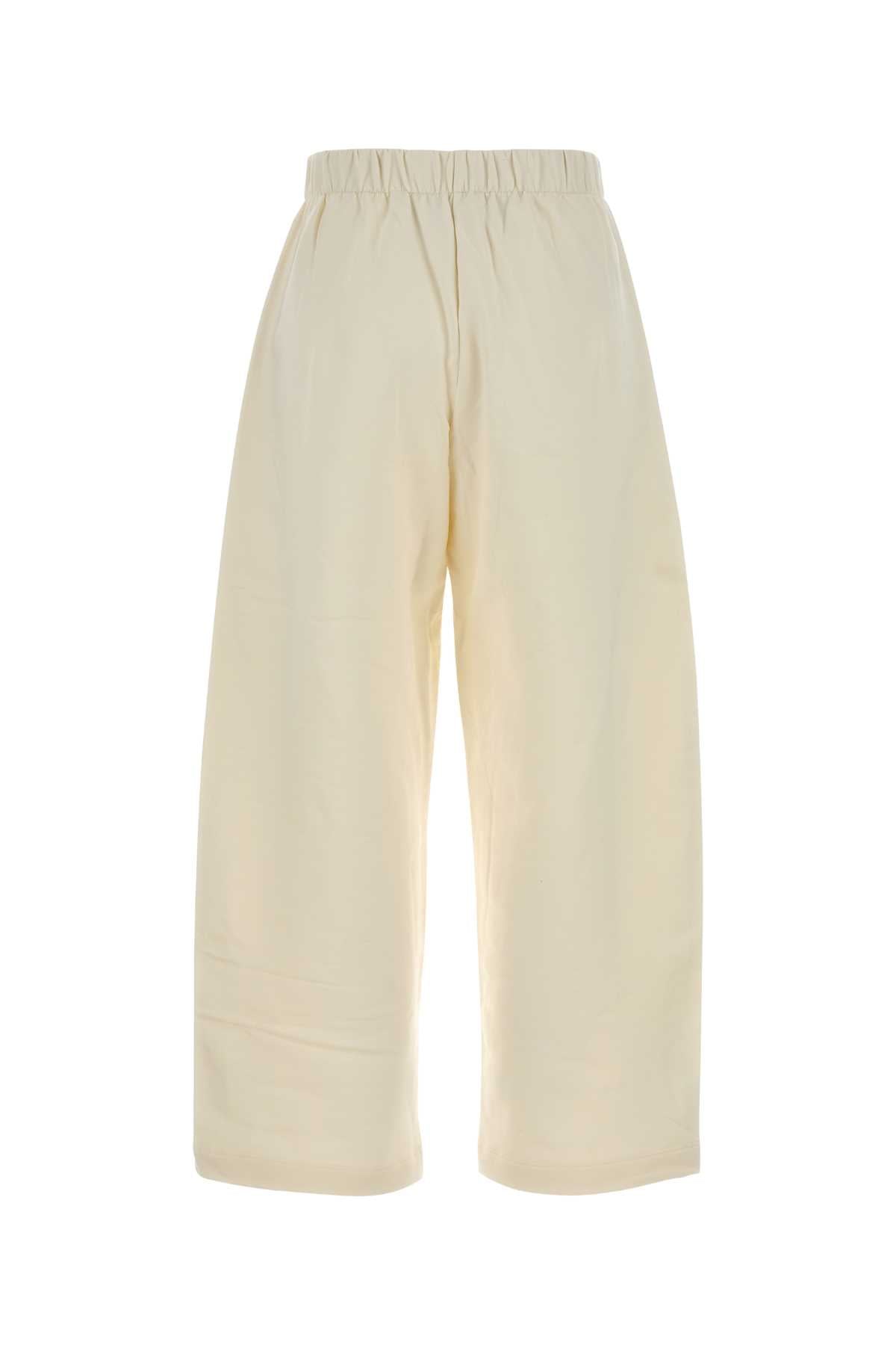Ivory Silk Blend Filovia Joggers Bianco Pantaloni