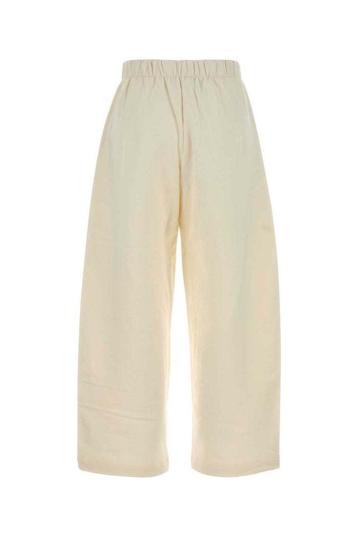 Ivory Silk Blend Filovia Joggers Bianco Pantaloni