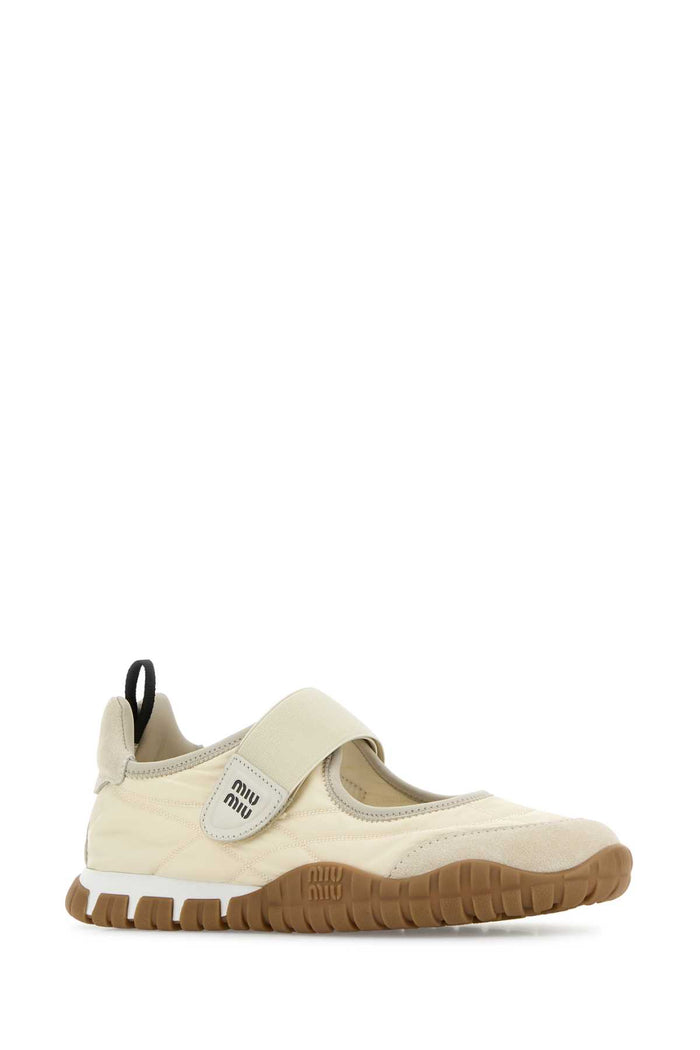 Sand Fabric Tyre Ballerinas Avorio Poliammidericiclata-vitello Ballerine