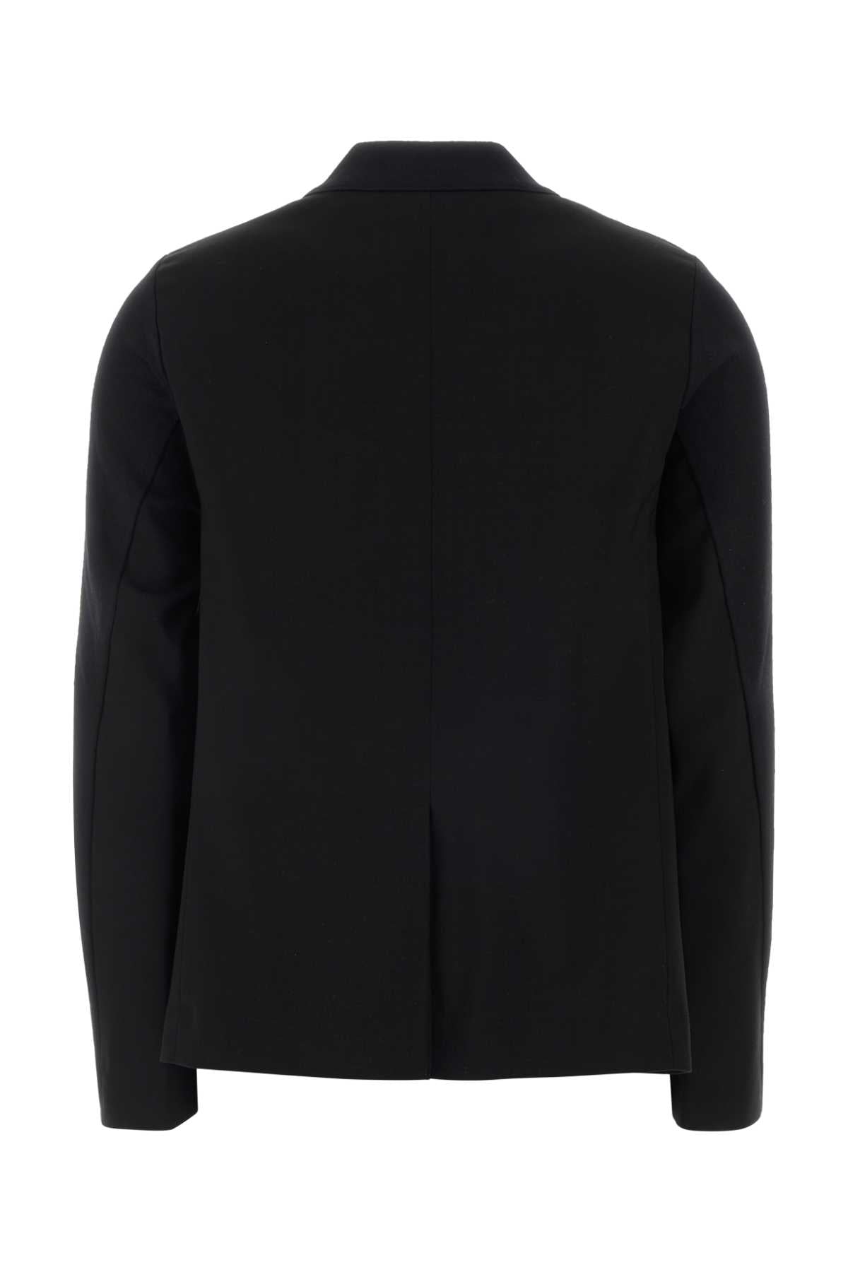Black Cotton Blend And Wool Cardigan Maglieria